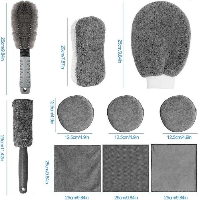 10 peças escova de carro, limpeza de carros, novo