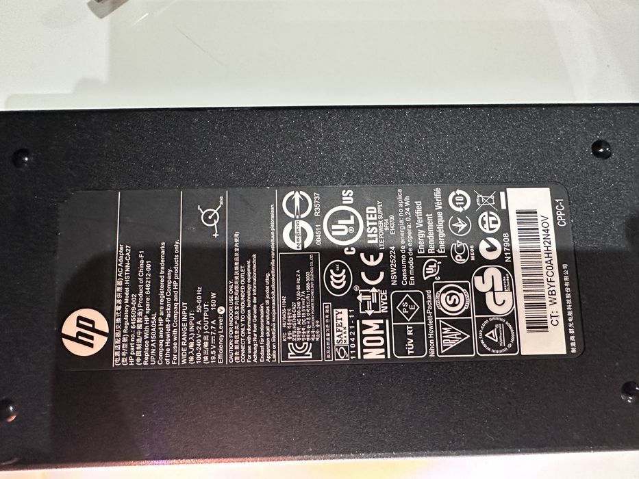 Oryginalny Zasilacz HP 19,5v 7,7A mocny 150W laptop notebook