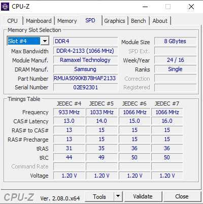 Pamięć RAM DDR4 Ramaxel 1x8GB 8GB 2133MHz