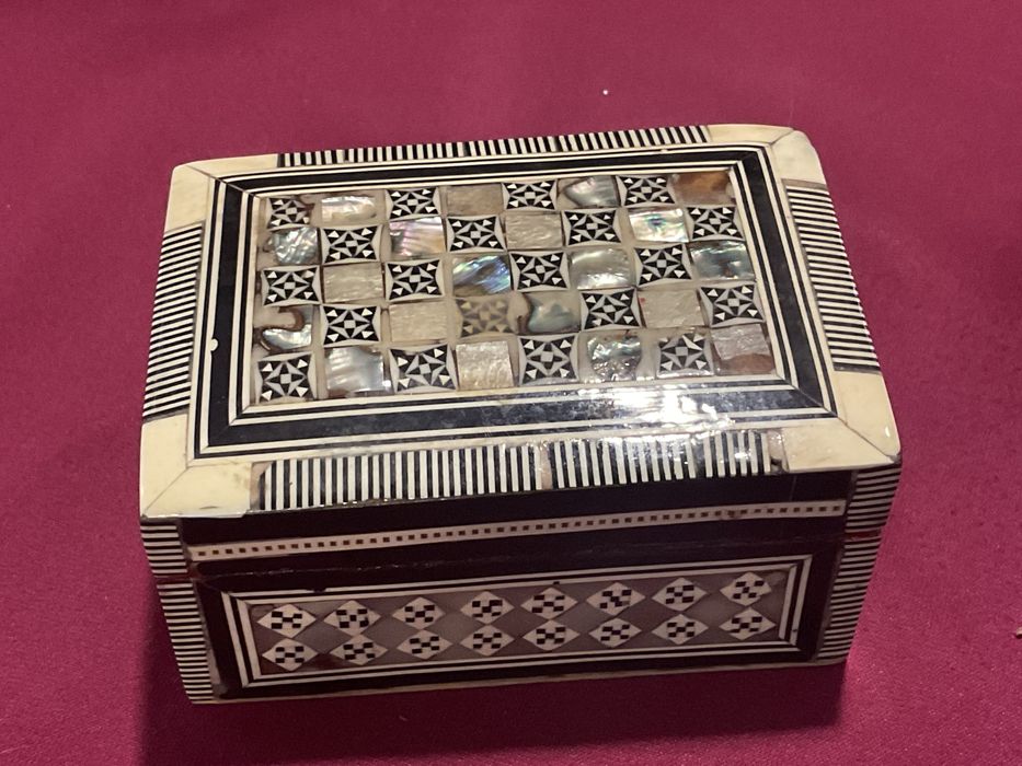 Caixa joias moorish style mosaic madre pérola 10x07x5,5 cm
