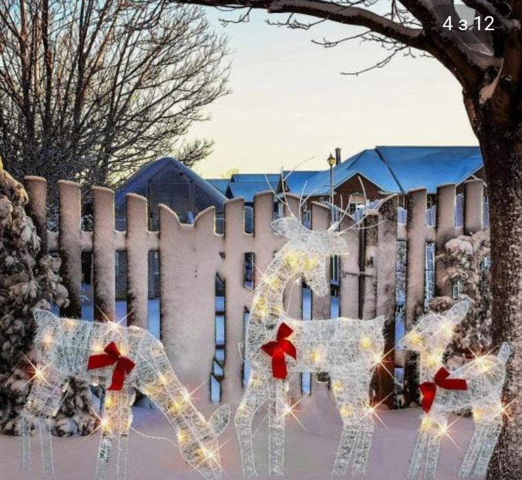 Металева прикраса оленів Статуї північних оленів на відкритому повітрі