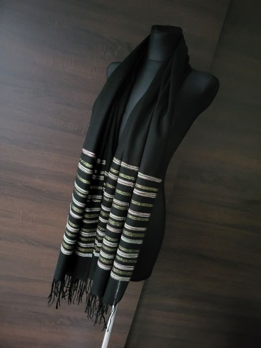 Pashmina włoska, szeroki szal chusta 170 cm x 70 cm,