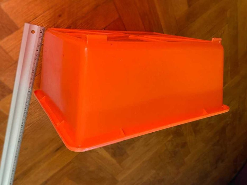 Оранжевый пластик ящик контейнер лоток Миска прямокут 26х33х15см ссср