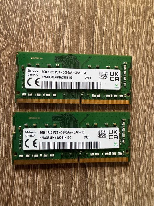 Оперативна памʼять DDR4 SK Hynix 16gb 3200 (2x8)