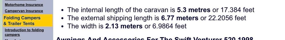 Caravana Swift Archway 4 camas 1999 ano