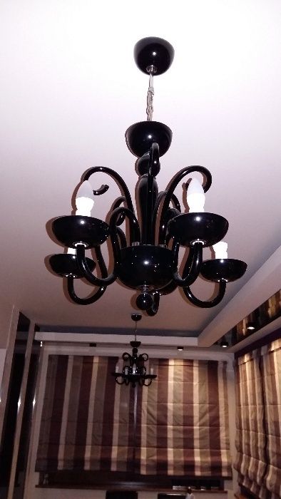 Lampa wisząca z czarnego szkła