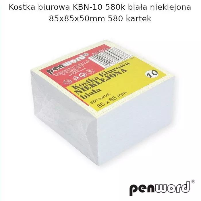 Kostka Biurowa Biała 85X85X50Mm 580K. Nowy Produkt