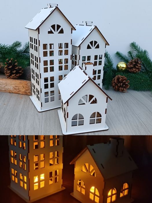 Набір будиночоків, заготовка новорічна