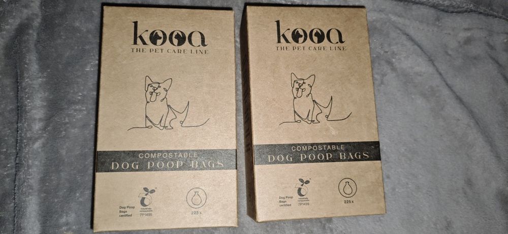 Dwie nowe paczki biodegradowalnych woreczków na psie odchody