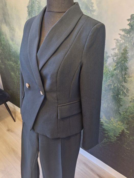 Kostium  marynarka żakiet spodnie zieleń butelkowa M Quiosque