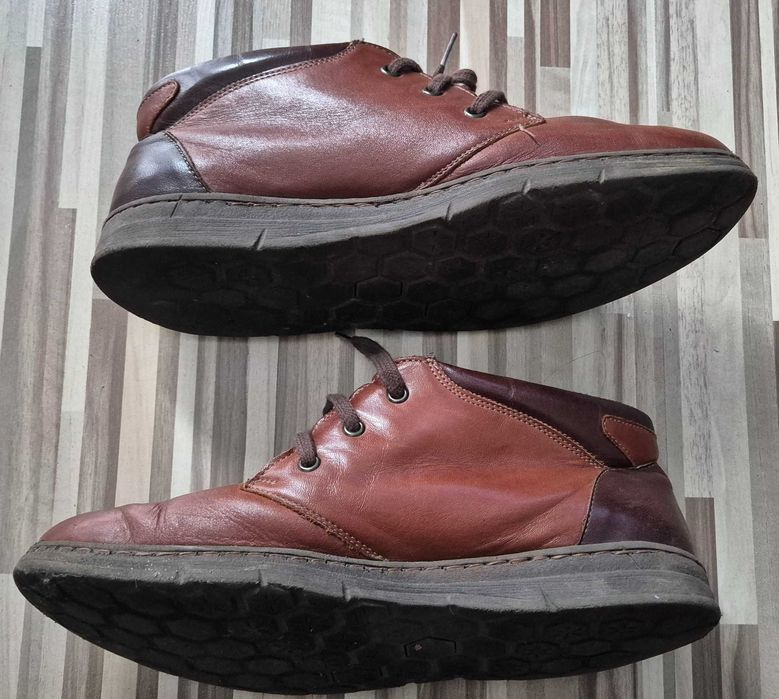 Męskie brązowe trzewiki skórzane roz 41