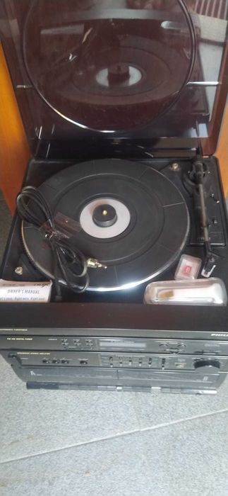 Aparelhagem gira discos k7 e rádio