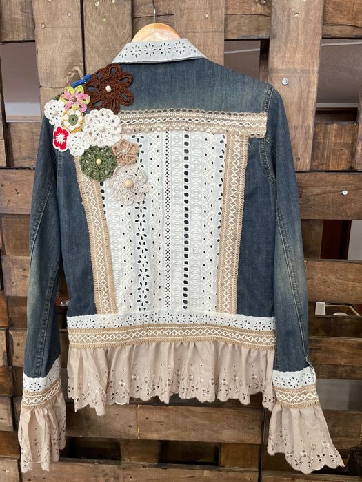 Jaqueta de ganga rústica estilo Boho Chic