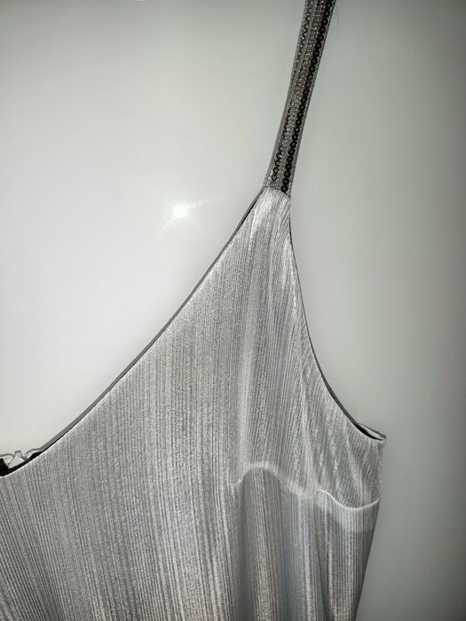 Sukienka srebrna NOWA SUGAR FREE Elegancka