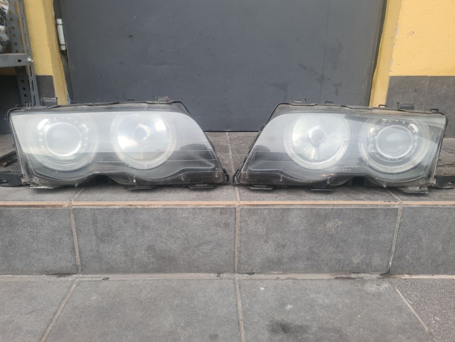 Reflektory bmw e46 soczewka ringi lampy Europa tanio