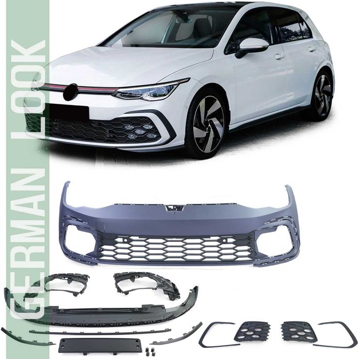 Para-choque dianteiro look GTI para VW Golf 8 GTI GTE GTD