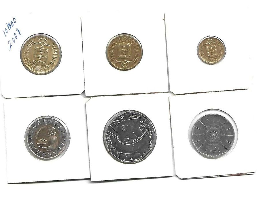 Lote de 6 Moedas de 2001 Diferentes.