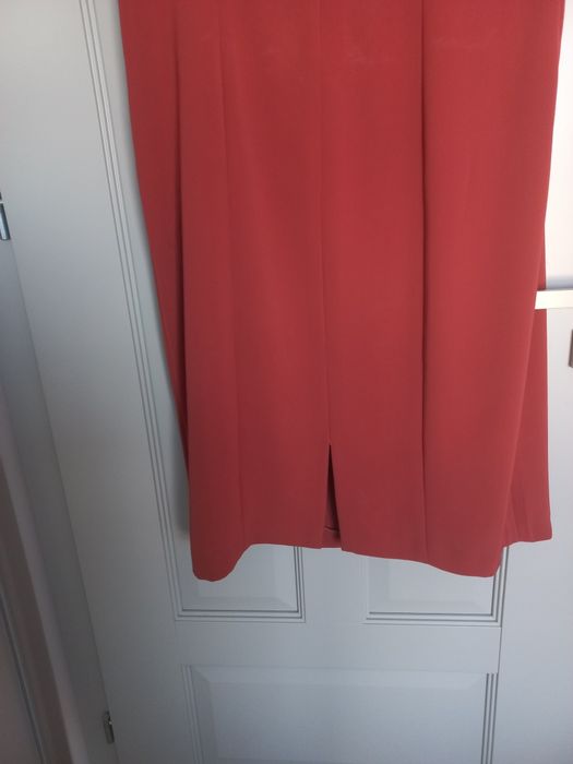 Sukienka elegancka- w kolorze rudym - cegły rozm.46-48.