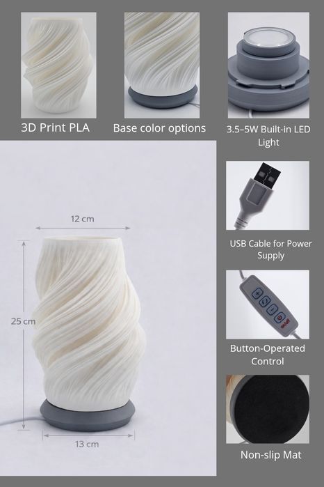 Candeeiro 3D design Lara | Decoração casa | Novo