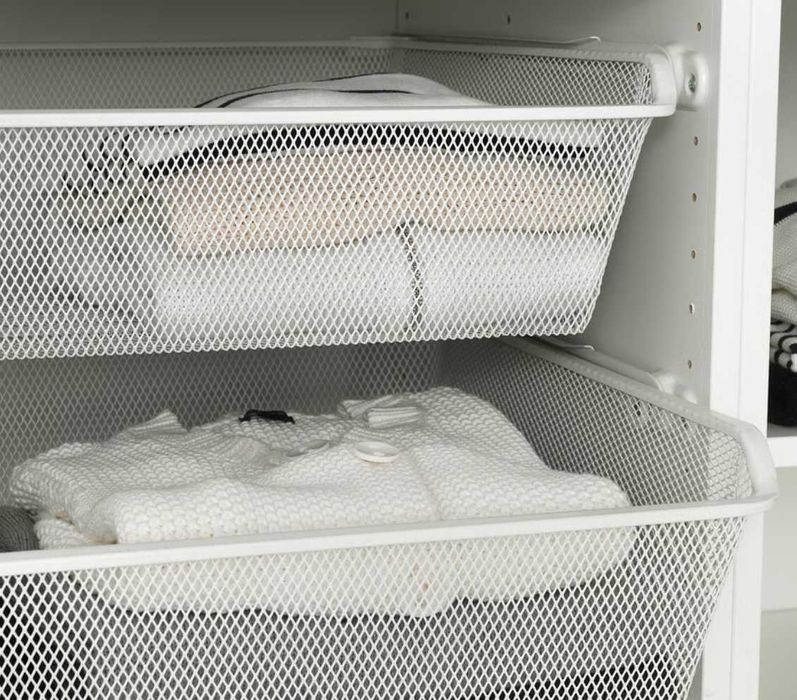 Complementos Roupeiros PAX IKEA (Gaveta, Calceiro, 3 Prateleiras e Cesto de Rede com calhas extraíveis)