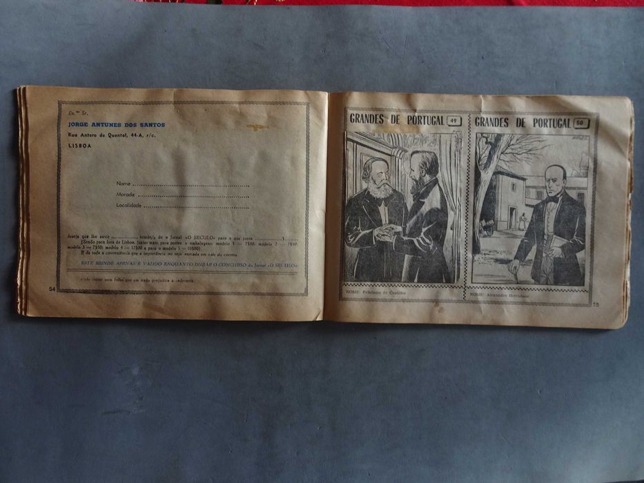 Caderneta de cromos completa Concurso Grandes de Portugal - O Século