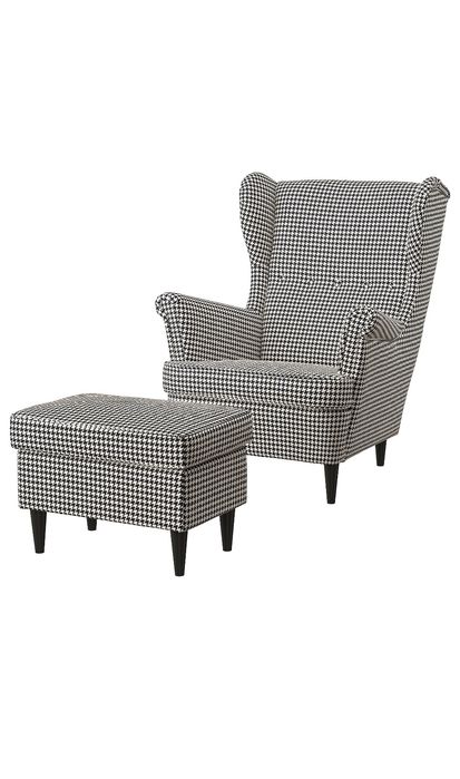 Ikea STRANDMON fotel uszak + podnóżek