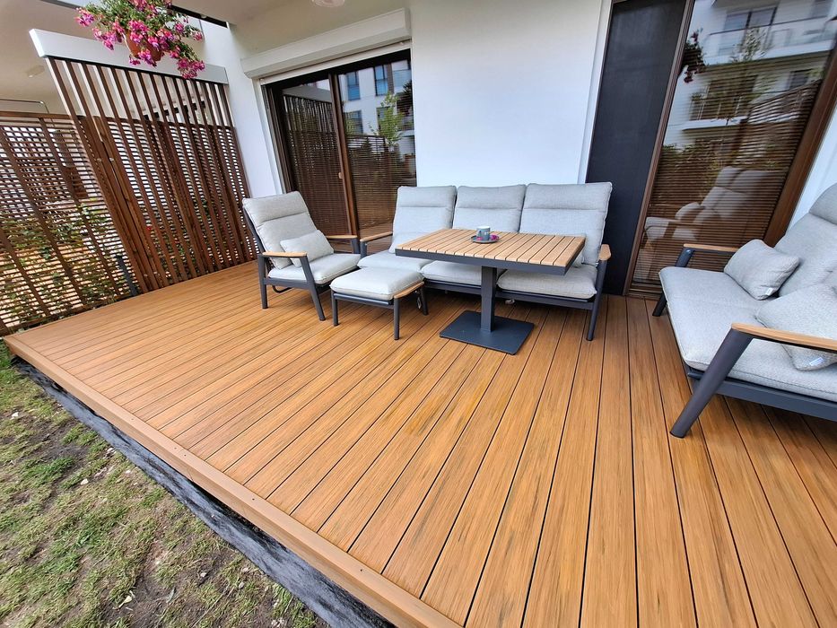 Taras kompleksowe wykonanie deska kompozytowa lub drewno