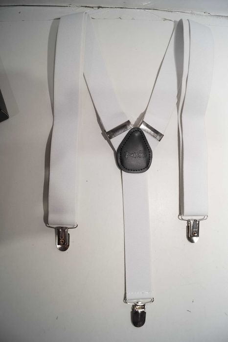 W147 Szelki białe męskie regulowane Ducino