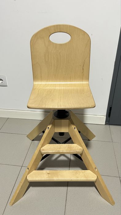 Cadeira criança madeira com 3 posições de altura