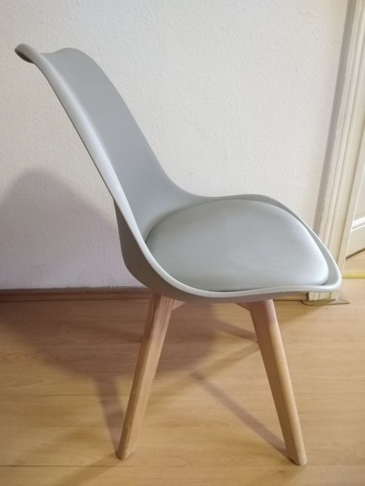 Krzesło do jadalni plastikowe szare i białe