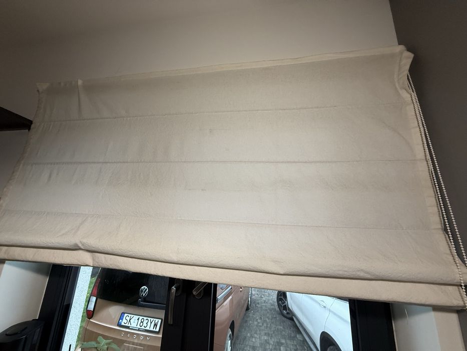Roleta rzymska kremowa/biala 155x155