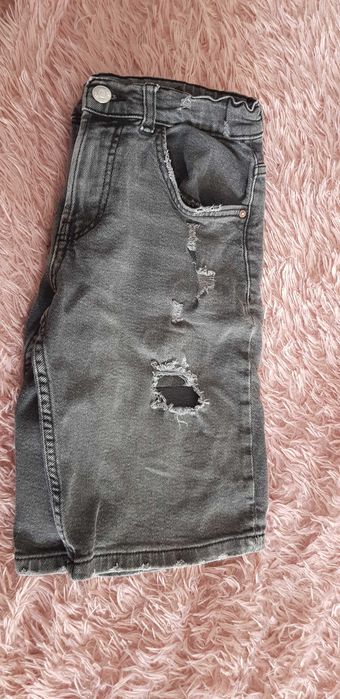 Zara grafitowe spodenki z przetarciami gumka w pasie  r.152