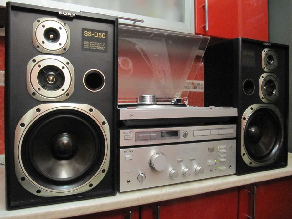 Стереосистема SONY – Підсилювач/Тюнер/АС + Програвач *Silver Vintage