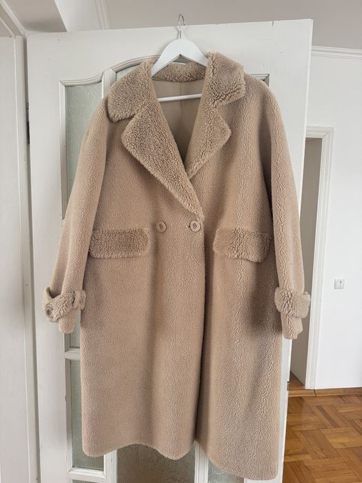 Шубка тедді, подовжена