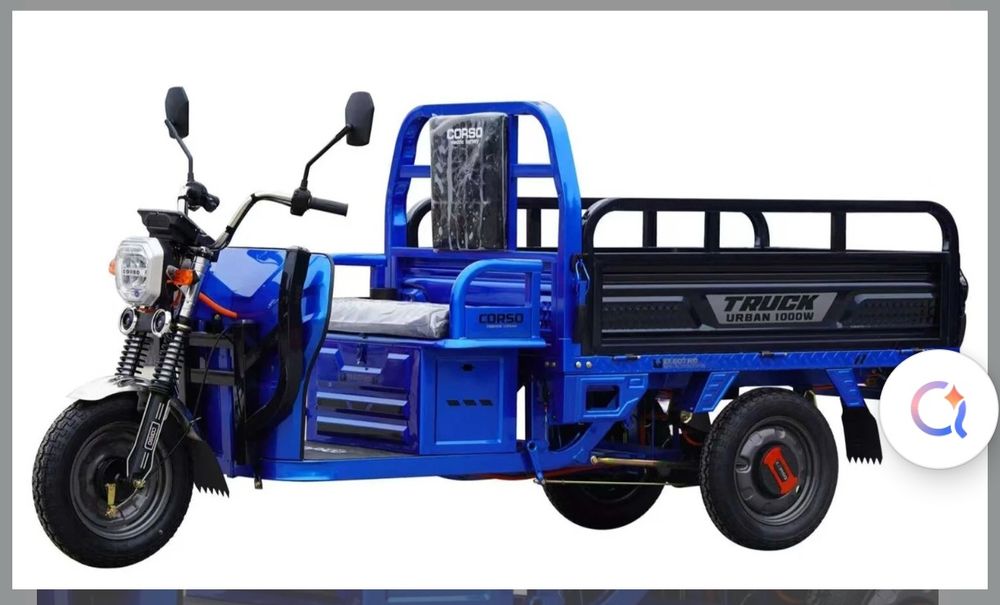 Електричний вантажний трицикл Corso «Truck Urban, двигун 1000W, акум. 72V/45Ah, колеса 375-12