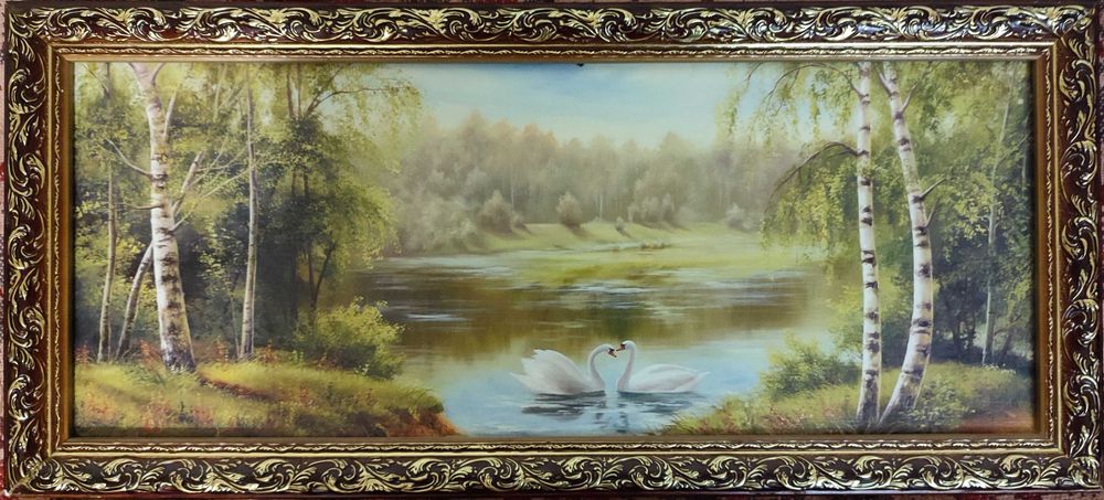 Картинка лебеди на озере