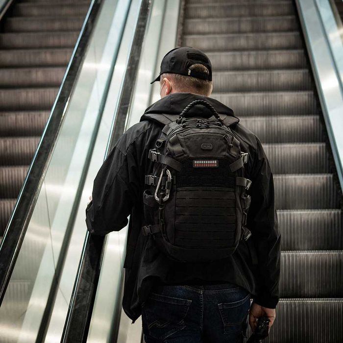 Naszywka na rzep  flaga 25x80 (miniaturowe kwadraty) Black/White/Red