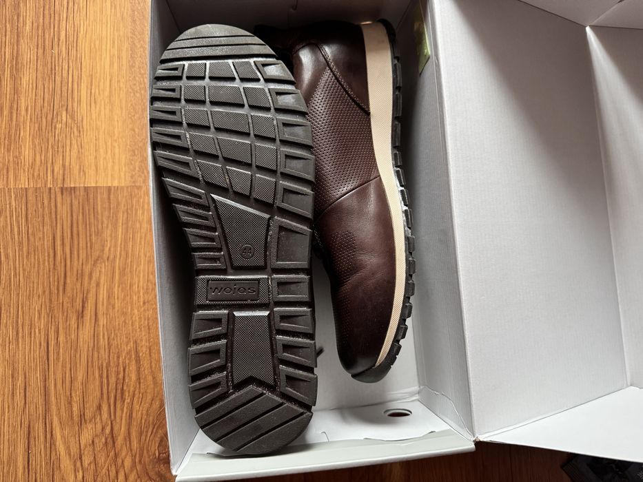 NOWE! Buty wojas sneakers męskie skórzane brązowe