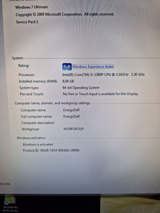Компʼютер Intel Core i5-2380P Asus ENGTX560 SSD 64 RAM 8 DDR3