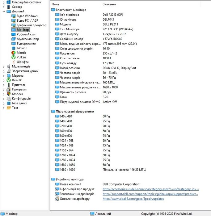 Монітор  Dell  22 FHD