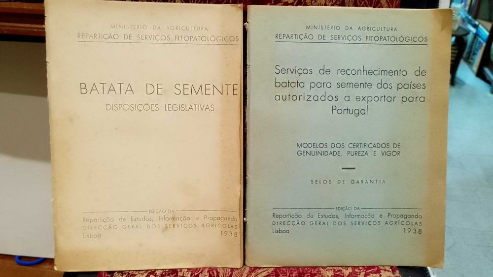 Batata de Semente 1938 Repartição Fitopatológicos