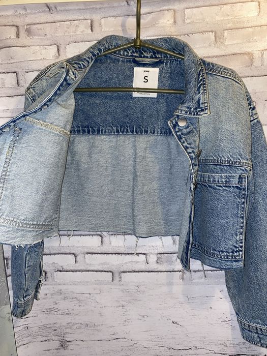 Джинсовая укороченная куртка S