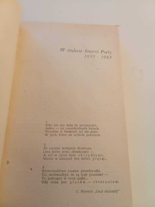 Głosów zbieranie Wiersze o Norwidzie