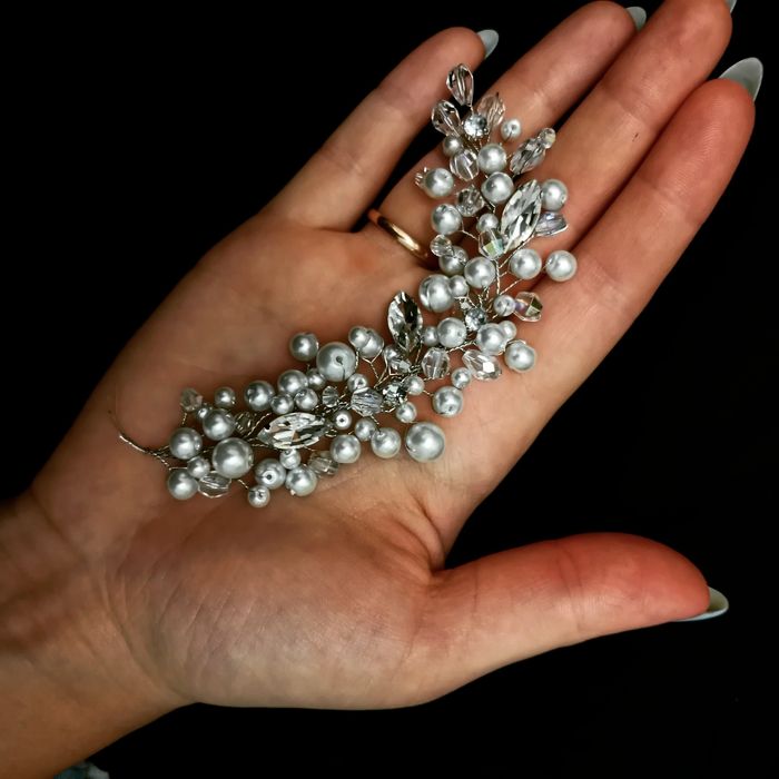 Прикраса у волосся/ гілочка/ перли у весільну зачіску