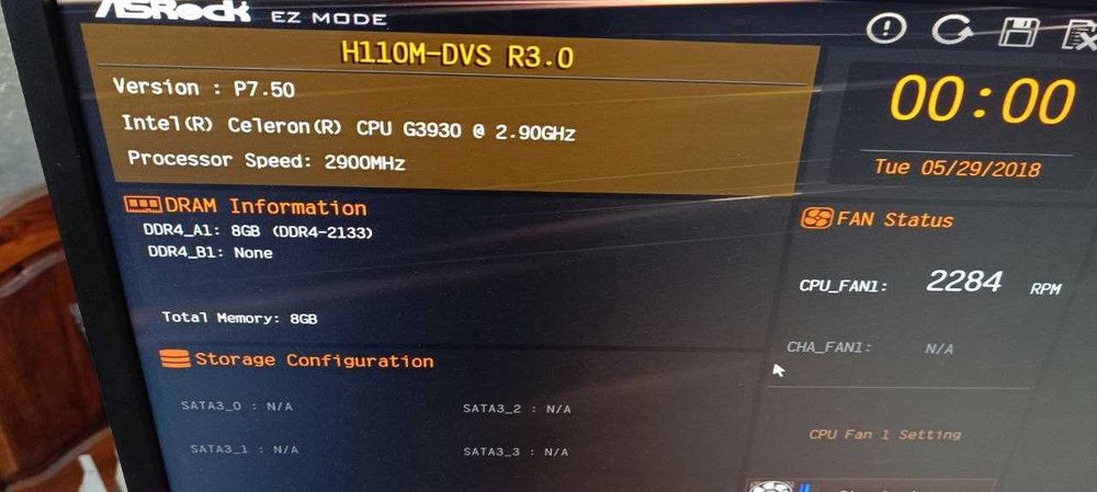 Комплект ASRock H110M-DVS, Intel Celeron G3930 (s1151, DDR4)
