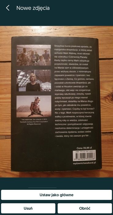 Marsjanin - Andy Weir - książka