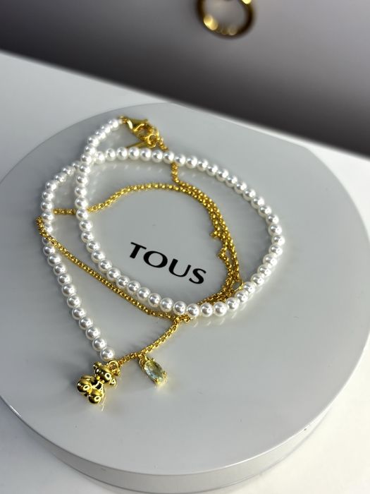 TOUS naszyjnik Bold Bear perły srebro 925