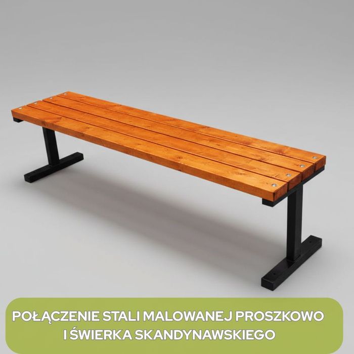 Ławka bez oparcia Boston 125 cm Polski producent świerk skandynawki