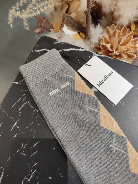 Шкарпетки Miu Miu Wool And Cashmere Socks Slate Gray