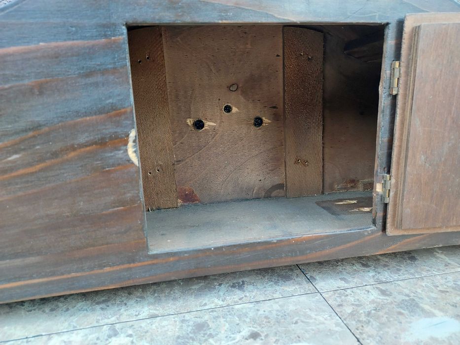 679 Obudowa starego zegara Emes kominkowy bufetowy